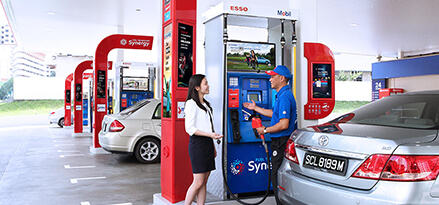 Station attendant at the pump area